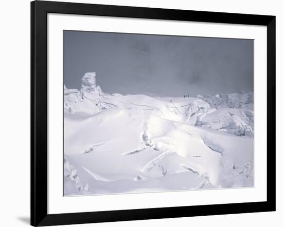 Climbers Crossing a Dark and Snowy Khumbu Ice Fall, Nepal-Michael Brown-Framed Photographic Print