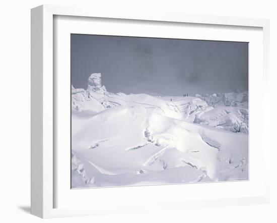 Climbers Crossing a Dark and Snowy Khumbu Ice Fall, Nepal-Michael Brown-Framed Photographic Print