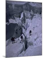 Climbers Crossing Ladder on Everest, Nepal-Michael Brown-Mounted Premium Photographic Print