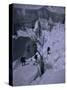 Climbers Crossing Ladder on Everest, Nepal-Michael Brown-Stretched Canvas