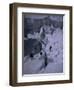 Climbers Crossing Ladder on Everest, Nepal-Michael Brown-Framed Photographic Print