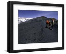 Climbers Heading up a Rocky Trail, Kilimanjaro-Michael Brown-Framed Photographic Print