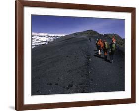 Climbers Heading up a Rocky Trail, Kilimanjaro-Michael Brown-Framed Photographic Print