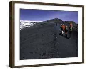 Climbers Heading up a Rocky Trail, Kilimanjaro-Michael Brown-Framed Photographic Print