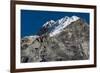 Climbers make their way to summit of Lobuche, 6119m peak in Khumbu (Everest), Nepal, Himalayas-Alex Treadway-Framed Photographic Print