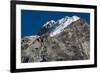 Climbers make their way to summit of Lobuche, 6119m peak in Khumbu (Everest), Nepal, Himalayas-Alex Treadway-Framed Photographic Print