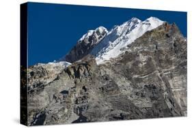 Climbers make their way to summit of Lobuche, 6119m peak in Khumbu (Everest), Nepal, Himalayas-Alex Treadway-Stretched Canvas