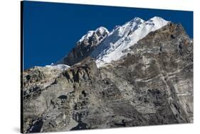 Climbers make their way to summit of Lobuche, 6119m peak in Khumbu (Everest), Nepal, Himalayas-Alex Treadway-Stretched Canvas