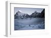 Climbers Navigate the Khumbu Icefall with Pumori and Lingtrin in the Background in Nepal-Kent Harvey-Framed Photographic Print