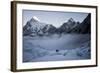 Climbers Navigate the Khumbu Icefall with Pumori and Lingtrin in the Background in Nepal-Kent Harvey-Framed Photographic Print