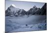 Climbers Navigate the Khumbu Icefall with Pumori and Lingtrin in the Background in Nepal-Kent Harvey-Mounted Photographic Print