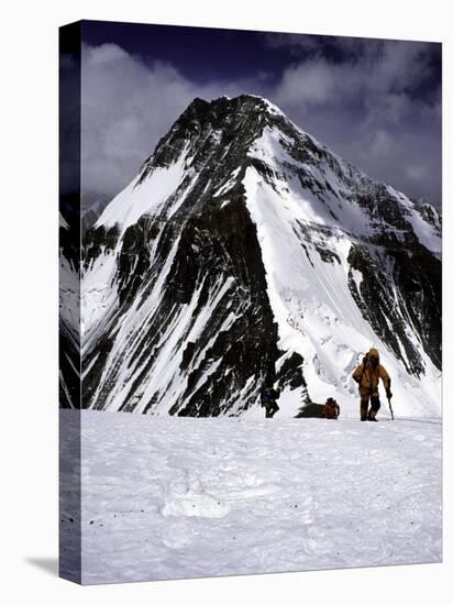 Climbers Nesr the High Camp at the North Col of Everest-Michael Brown-Stretched Canvas