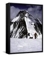 Climbers Nesr the High Camp at the North Col of Everest-Michael Brown-Framed Stretched Canvas