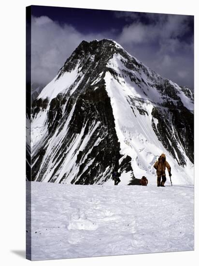 Climbers Nesr the High Camp at the North Col of Everest-Michael Brown-Stretched Canvas