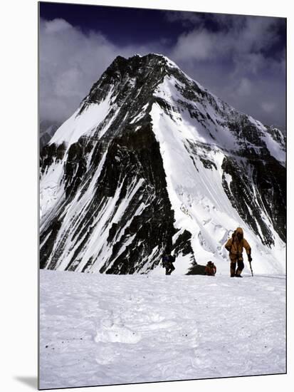 Climbers Nesr the High Camp at the North Col of Everest-Michael Brown-Mounted Premium Photographic Print
