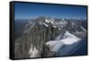 Climbers on a snowfield approaching the Aiguile du Midi, 3842m, Graian Alps, Chamonix, Haute Savoie-James Emmerson-Framed Stretched Canvas