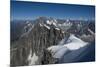 Climbers on a snowfield approaching the Aiguile du Midi, 3842m, Graian Alps, Chamonix, Haute Savoie-James Emmerson-Mounted Photographic Print