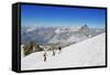 Climbers on Breithorn Mountain-Christian Kober-Framed Stretched Canvas