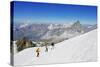 Climbers on Breithorn Mountain-Christian Kober-Stretched Canvas