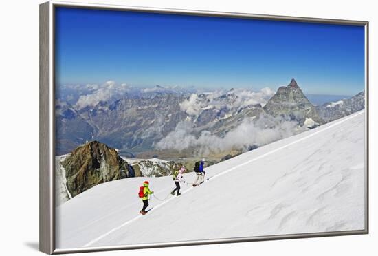 Climbers on Breithorn Mountain-Christian Kober-Framed Photographic Print