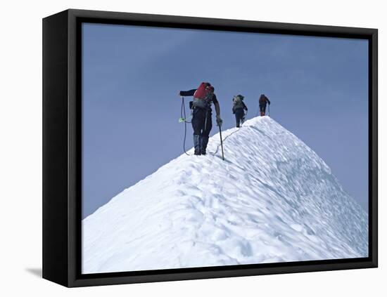 Climbers on Eldorado Peak, North Cascades National Park, Washington, USA-Charles Sleicher-Framed Stretched Canvas