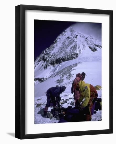 Climbers on Everest, Nepal-Michael Brown-Framed Photographic Print