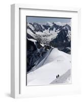 Climbers on Mont Blanc, Aiguille Du Midi, Mont Blanc Massif, Haute Savoie, French Alps, France, Eur-Angelo Cavalli-Framed Photographic Print