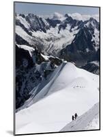 Climbers on Mont Blanc, Aiguille Du Midi, Mont Blanc Massif, Haute Savoie, French Alps, France, Eur-Angelo Cavalli-Mounted Photographic Print