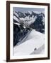 Climbers on Mont Blanc, Aiguille Du Midi, Mont Blanc Massif, Haute Savoie, French Alps, France, Eur-Angelo Cavalli-Framed Photographic Print