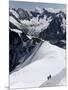 Climbers on Mont Blanc, Aiguille Du Midi, Mont Blanc Massif, Haute Savoie, French Alps, France, Eur-Angelo Cavalli-Mounted Photographic Print