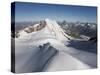 Climbers on Peak Polluce in the Monte Rosa Massif, Piedmont, Italian Alps, Italy, Europe-Angelo Cavalli-Stretched Canvas