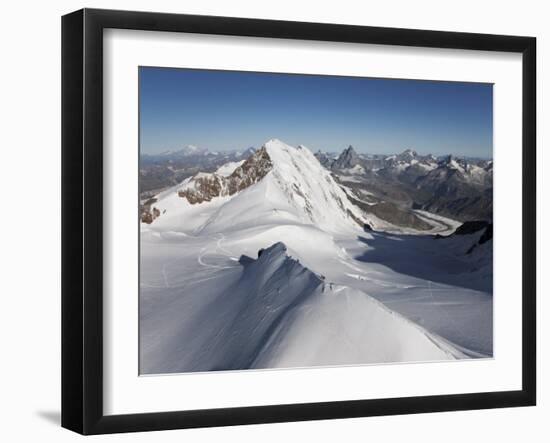 Climbers on Peak Polluce in the Monte Rosa Massif, Piedmont, Italian Alps, Italy, Europe-Angelo Cavalli-Framed Photographic Print