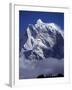 Climbers on Ridge in Dodh Koshir River Valley Photograph Himalayan Peak of Everest Range-Mark Hannaford-Framed Photographic Print