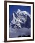 Climbers on Ridge in Dodh Koshir River Valley Photograph Himalayan Peak of Everest Range-Mark Hannaford-Framed Photographic Print