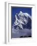 Climbers on Ridge in Dodh Koshir River Valley Photograph Himalayan Peak of Everest Range-Mark Hannaford-Framed Photographic Print