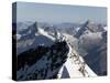 Climbers on the Lyskamm Peak in the Monte Rosa Massif, Italian Alps, Piedmont, Italy, Europe-Angelo Cavalli-Stretched Canvas