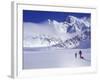 Climbers Ski Up the Kahiltna Glacier Towards Mount Mckinley-John Warburton-lee-Framed Photographic Print