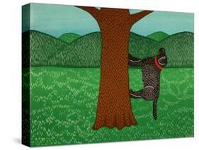 Climbing A Tree Black-Stephen Huneck-Stretched Canvas