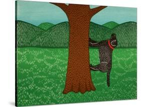 Climbing A Tree Black-Stephen Huneck-Stretched Canvas