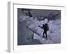 Climbing Across Ladder on Everest, Nepal-Michael Brown-Framed Premium Photographic Print