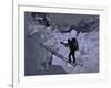 Climbing Across Ladder on Everest, Nepal-Michael Brown-Framed Premium Photographic Print