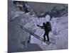 Climbing Across Ladder on Everest, Nepal-Michael Brown-Mounted Premium Photographic Print