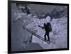 Climbing Across Ladder on Everest, Nepal-Michael Brown-Framed Premium Photographic Print