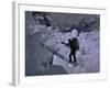 Climbing Across Ladder on Everest, Nepal-Michael Brown-Framed Photographic Print