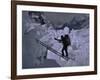 Climbing Across Ladder on Everest, Nepal-Michael Brown-Framed Photographic Print