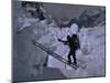 Climbing Across Ladder on Everest, Nepal-Michael Brown-Mounted Photographic Print