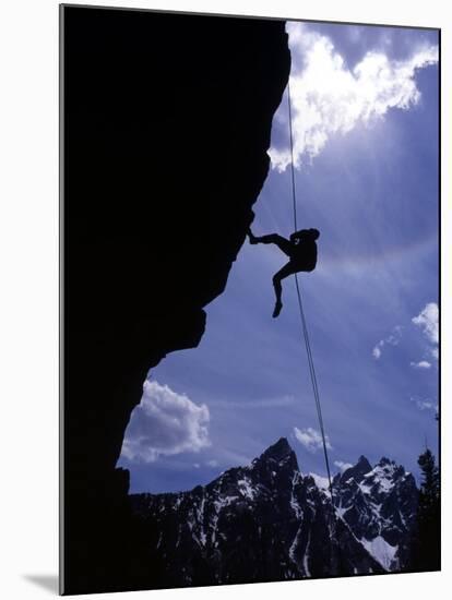 Climbing Baxter Pinnacle, Grand Teton National Park, Wyoming, USA-Howie Garber-Mounted Premium Photographic Print