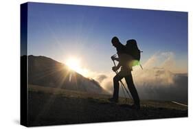 Climbing, Corno Grande, Campo Imperatore, Gran Sasso National Park, Abruzze, Italy (Mr)-Norbert Eisele-Hein-Stretched Canvas
