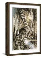 Climbing Down into a Cave-David Dimmock-Framed Giclee Print