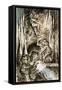 Climbing Down into a Cave-David Dimmock-Framed Stretched Canvas